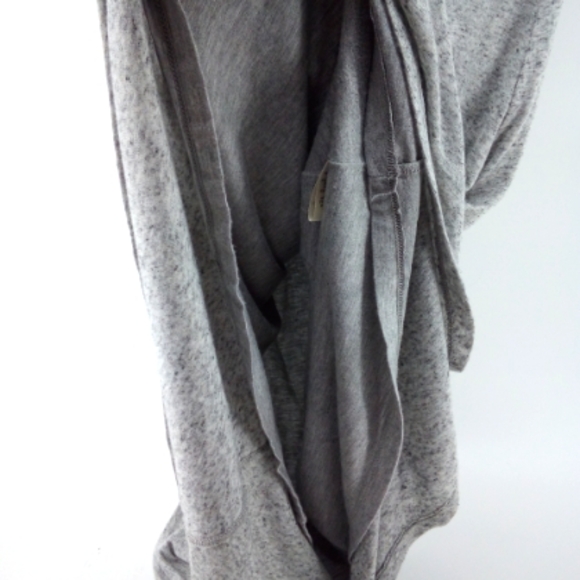 Rebecca Taylor Jersey Knit Heather Gray Dress Waist Tie Ruffle Sleeves Flax S - Picture 13 of 13